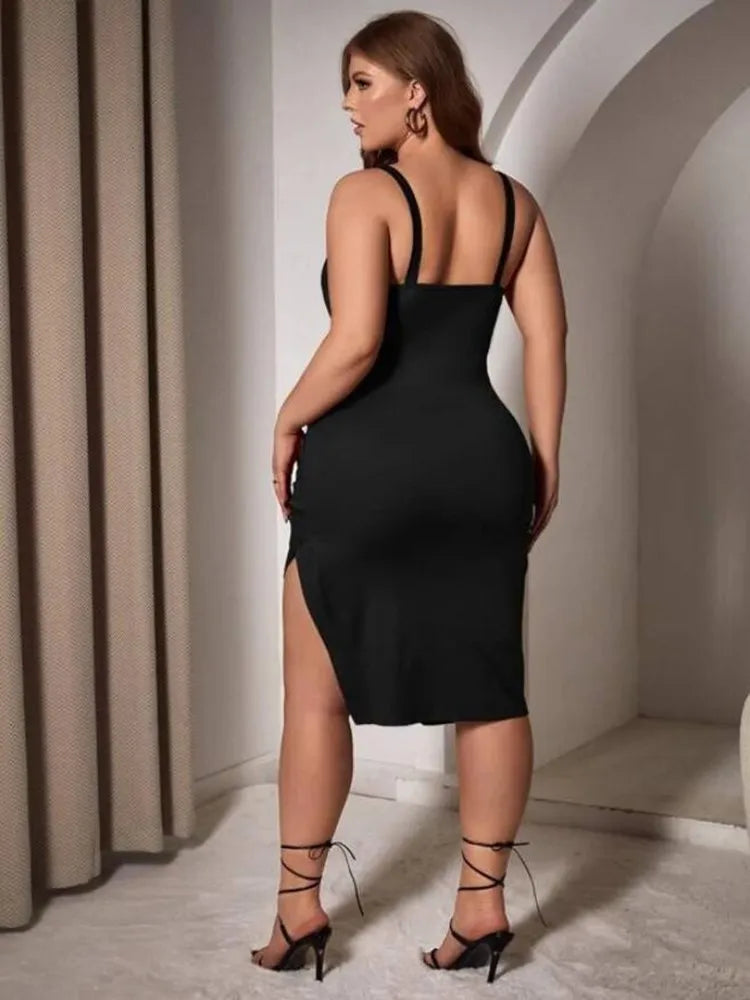 Plus Asymmetrical Hem Cami Dress Plus Size Women Dresses L XL 2XL 3XL 4XL Size