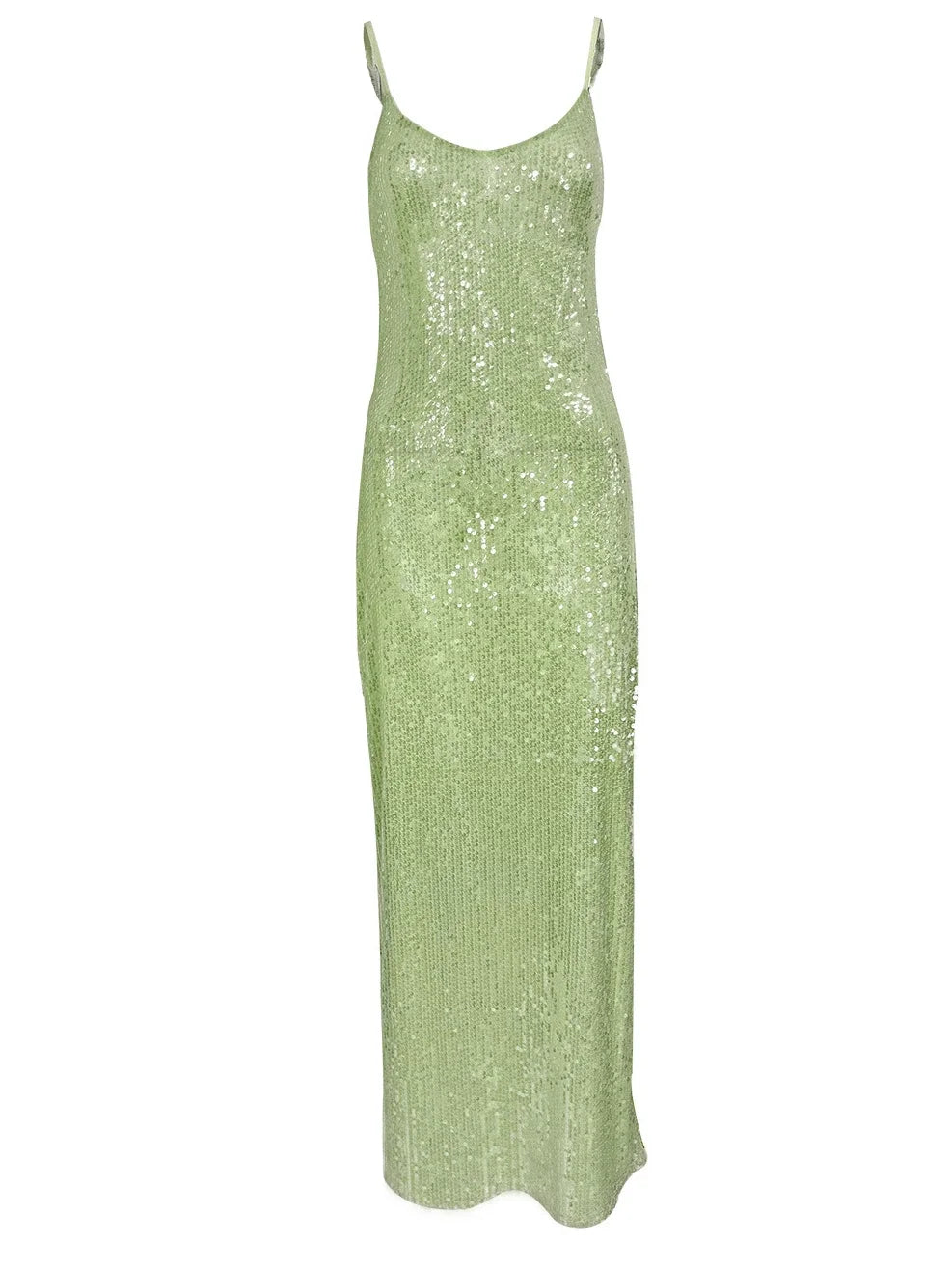 Luxury Sequins Backless High Slit Evening Long Dress Elegant WomenSleeveless High Waist Tunic Bodycon Holiday Party Dresses As picture