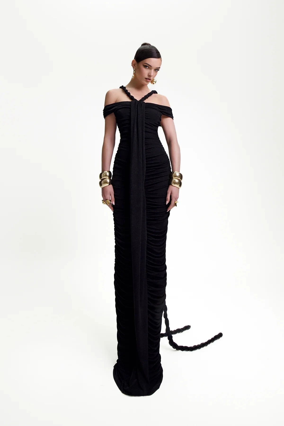 Black White Color Women Sexy Off the Shoulder Bodycon Long Mesh Dress Nightclub Party Evening Fashion Dress Vestido black