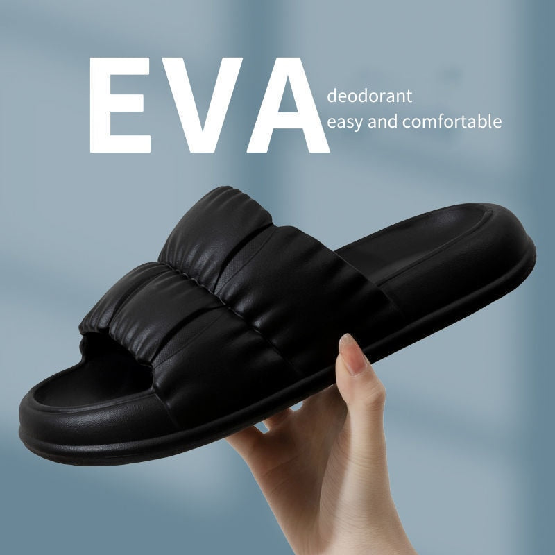 Summer Home Soft Sole Cloud Slippers Women Men Thick Platform Slippers Indoor Flip Flops Anti-Slip Sandals Slides for Bathroom