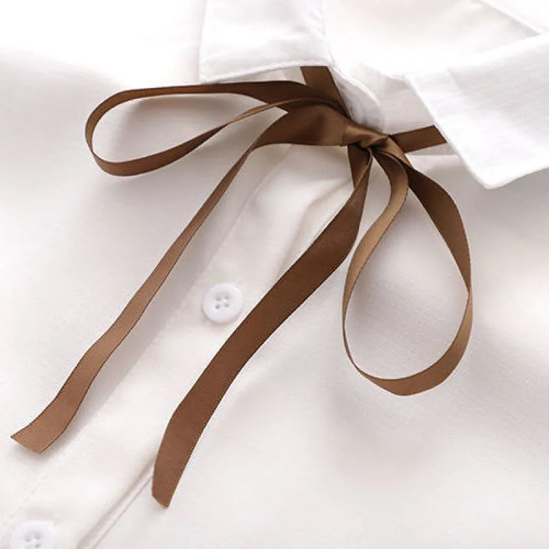 Women's Korean Preppy Style Student 3 Piece Clothing Set Spring Fall Girls Casual Bow Shirt Knit Vest Denim Pants Outfits