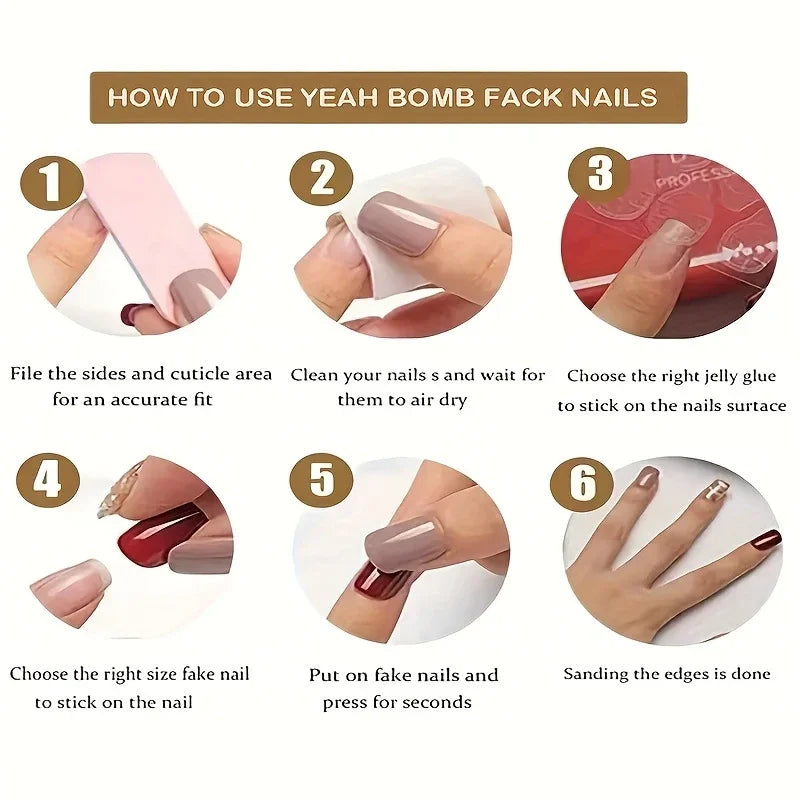 24 pieces of nail art wearing armor, designed with press on fake nail pieces, colorful flowers and plants