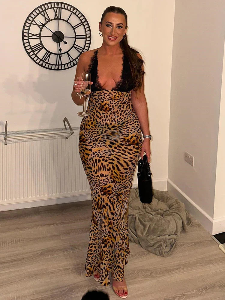 JULISSA MO Elegant Tie Dye Floral Chiffon Dress Summer Sexy Women Backless Lace Bodycon See Through Beach Party Vestidos