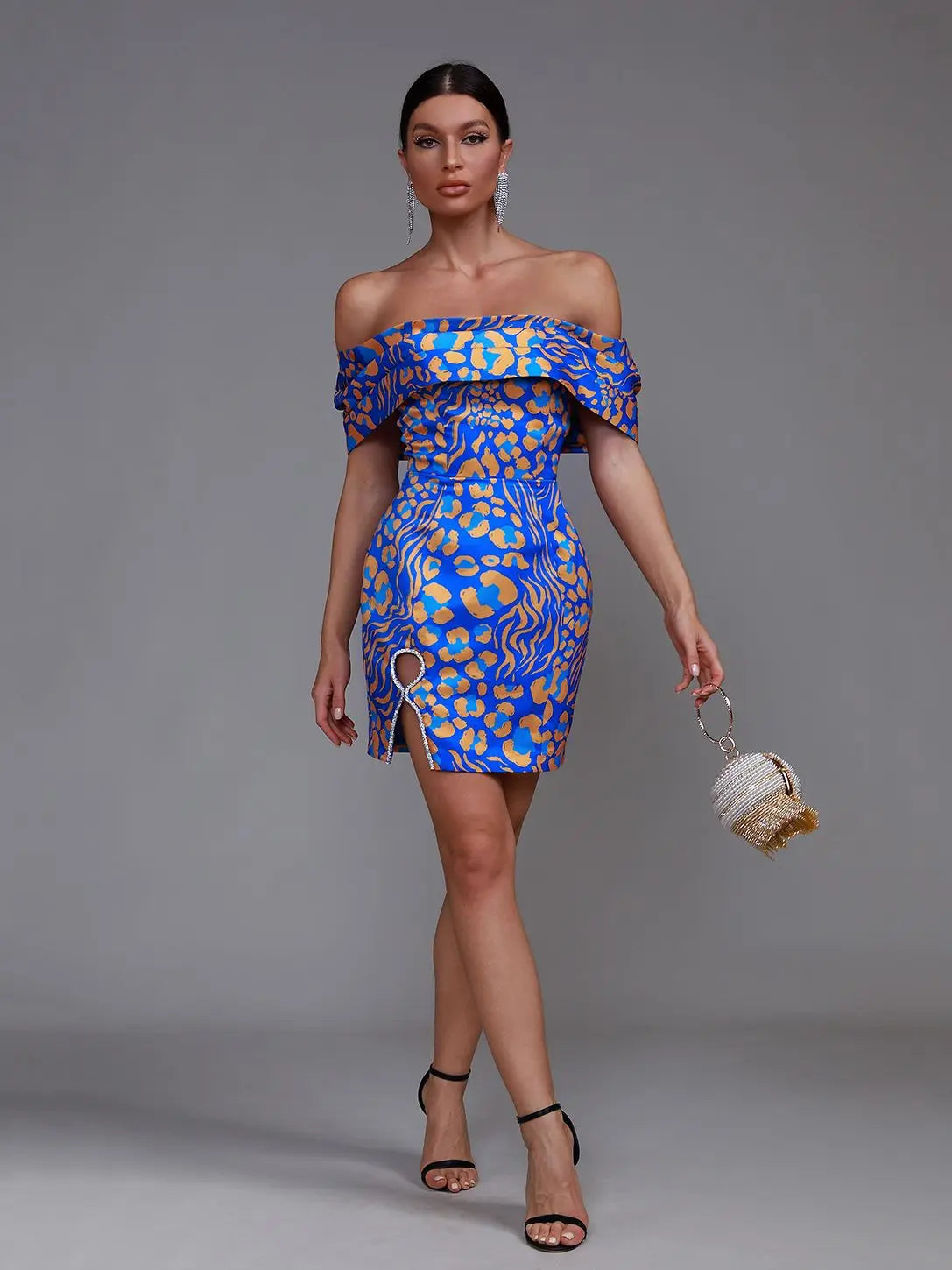 Jacquard Stain Dress Women Short Party Dress Elegant Sexy Off Shoulder Evening Birthday Club Outfits Summer Runway New Fashion