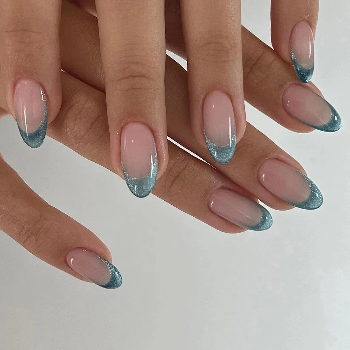 24Pcs Simple Wine Red Fake Nail with Glue Mid-length Almond Press on False Nails Wearable Round Head Oval Full Cover Nail Tips 3292