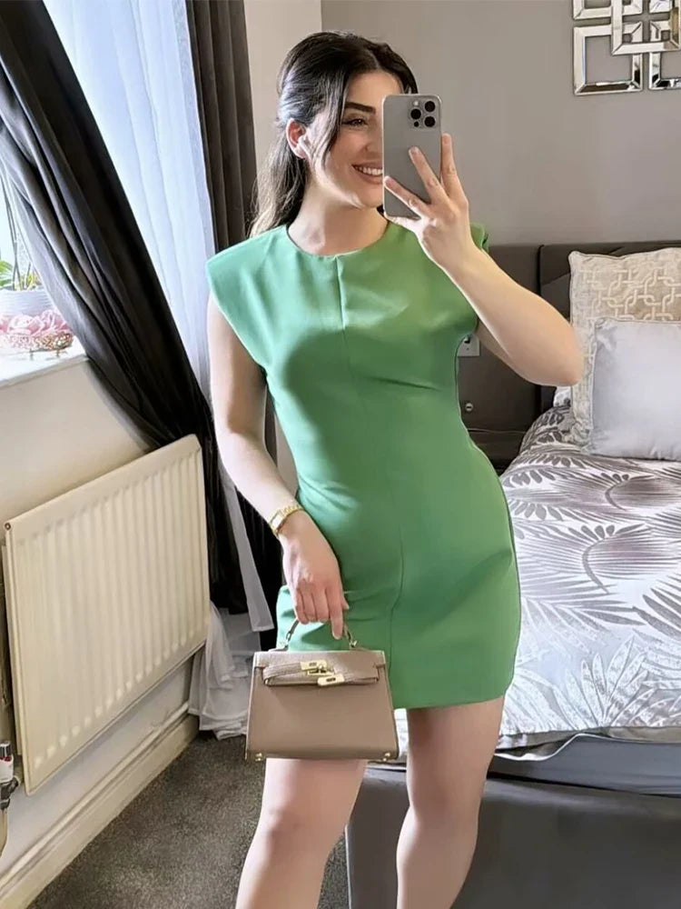 Summer Elegant Women Rose Short Party Dress Chic Halter Backless Sleeveless Mini Dresses Holiday Lady Evening Vestidos