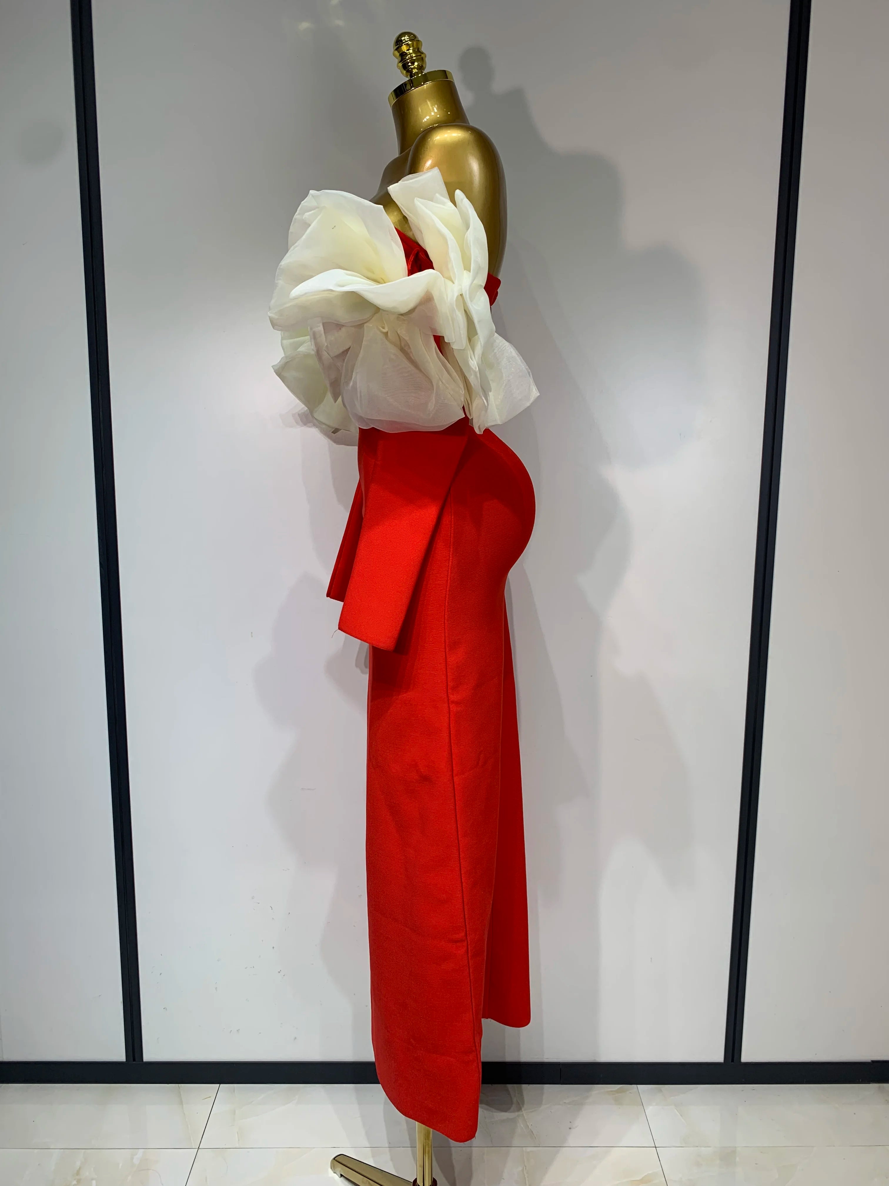 Sexy Off Shoulder Women Red Bodycon Bandage Dress 2025 Long Sleeved Celebrity Elegant Backless Dress Luxury Birthday Dresses