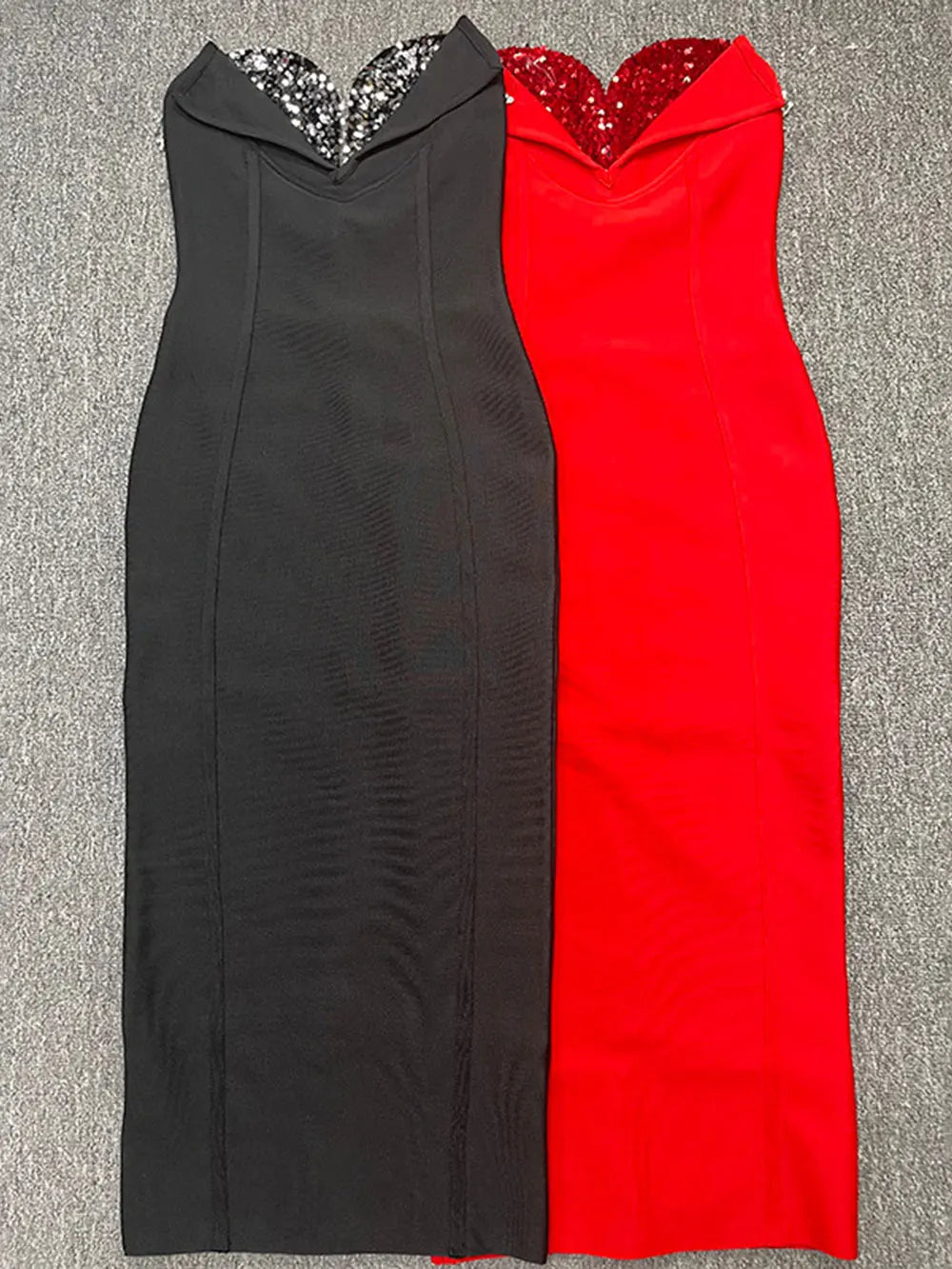 2024 Sexy Women'S Light Luxury Sequin Rhinestone Tassel Design Bandage Dress Strapless Sleeveless Bodycon Backless Midi Dresses