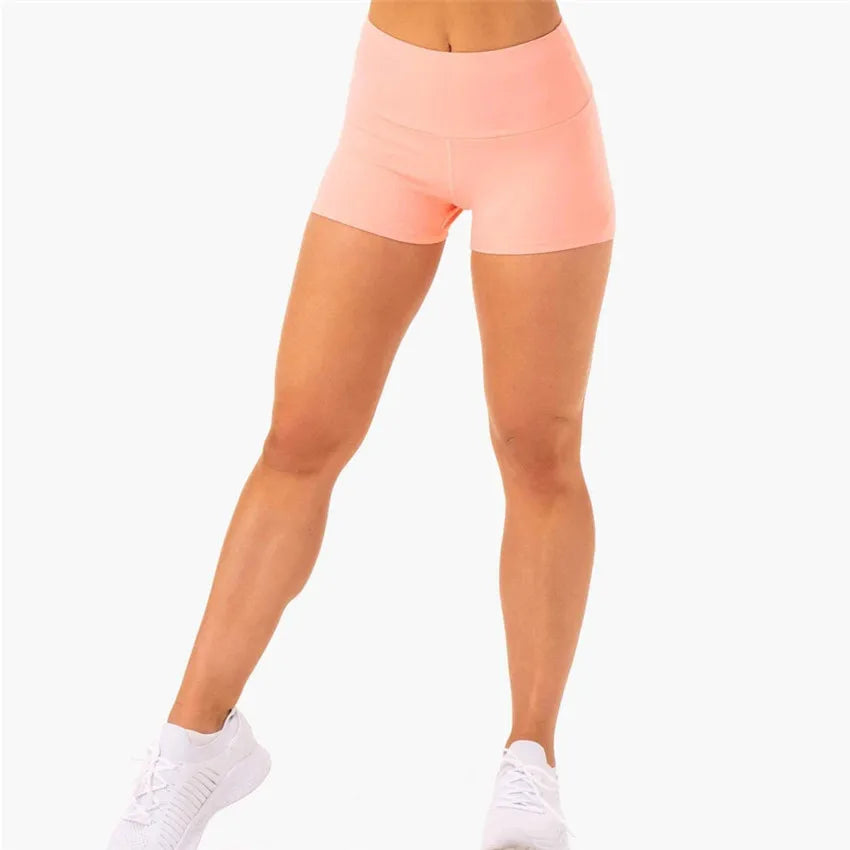 1PCS Nylon Yoga Sets Women Fitness One Shoulder Sport Bra Scrunch Booty Yoga Pants Fitness Leggings Women Workout Set pink shorts