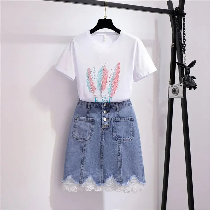 Women's Skirt Ripped Skirts for Woman Lace Clothes with Pocket Blue Patchwork Premium Luxury New in Harajuku Korean Style A Line