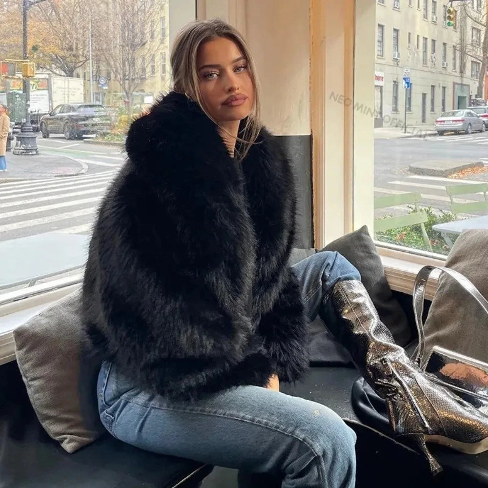 OFTBUY Women's Fur Coat and Eco Fur Coat for Women New in Faux Fur Jacket Female High Quality Women's Clothing Jacket with Fur