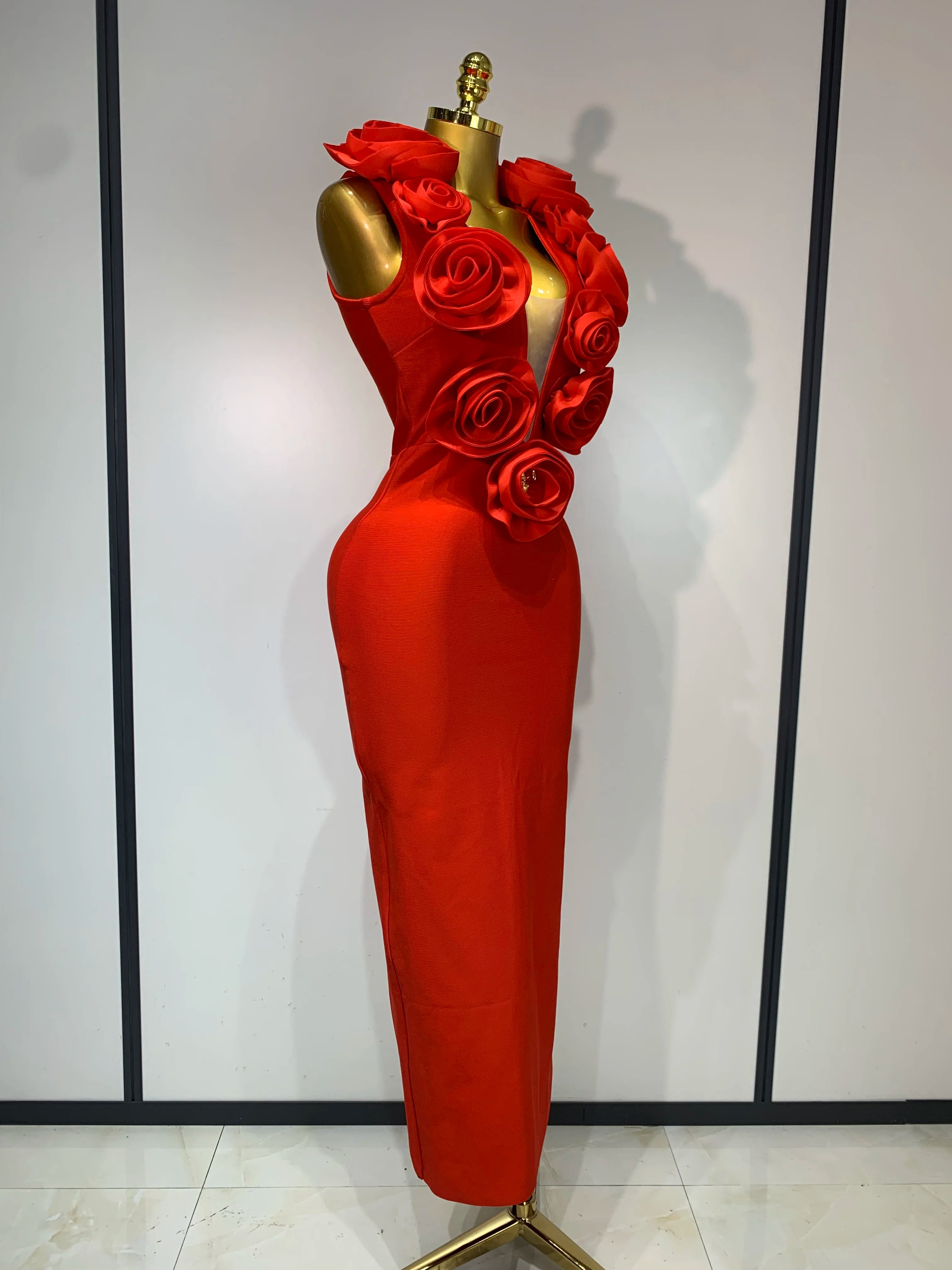 2025 New Fashion 3D Flower Sleeveless Bodycon Bandage Dress Women Celebrity Elegant Party Club Luxury Birthday Dress Vestidos 