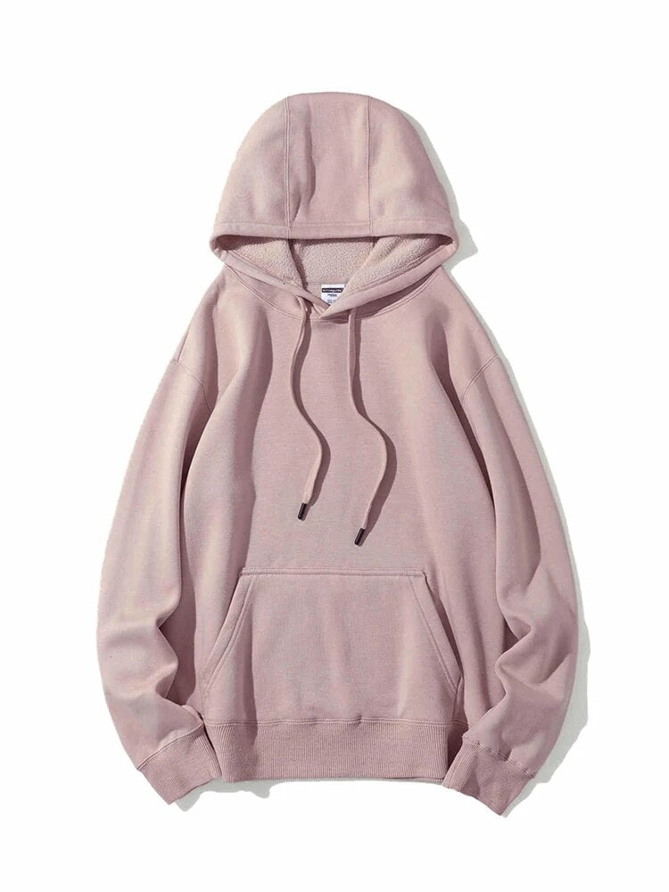 Streamgirl Winter Warm Fleece Hoodies For Women Green White Loose Sweatshirts With Hoodie Pink Pullover Hoodies Women Velvet Top Dirty pink