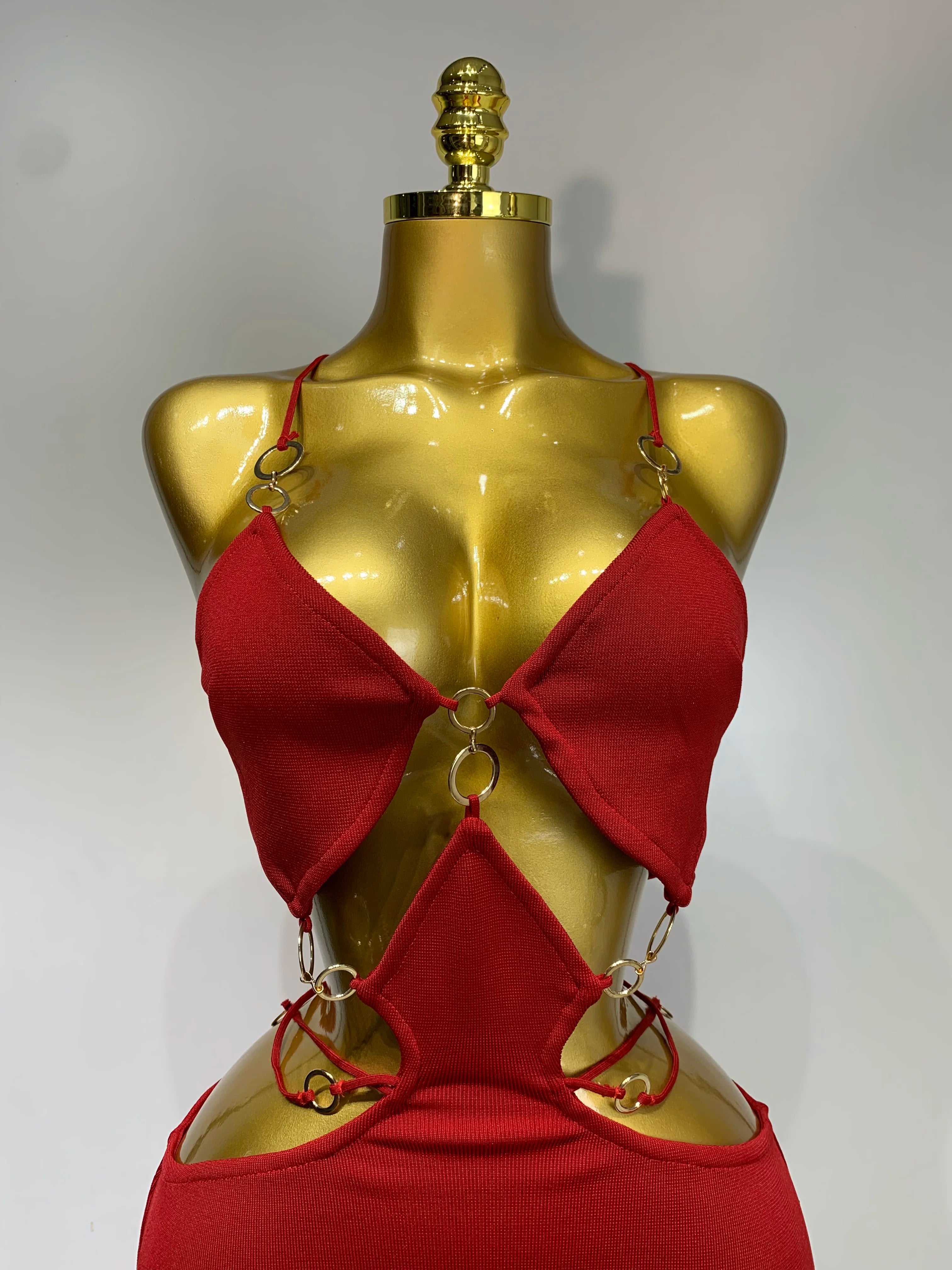 Women Sleeveless Sexy Halter Hollow Out Black Red Bodycon Long Bandage Dress 2025 Celebate Elegant Luxury Birthday Club Dress