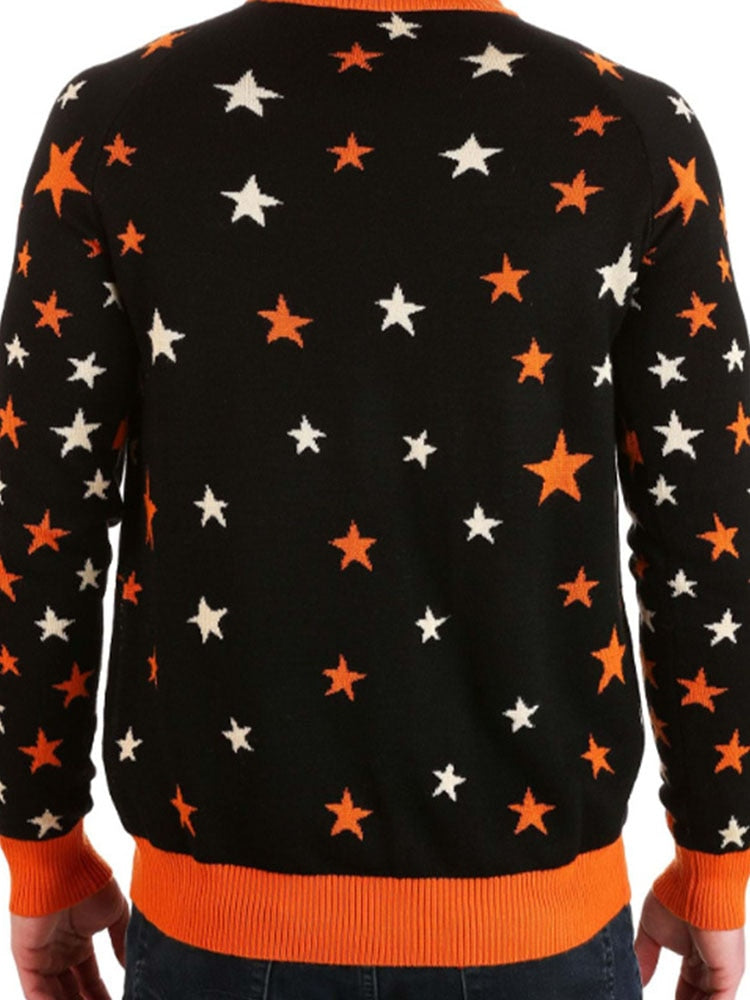 Sweater Women Halloween Pumpkin Knitted Jacquard Autumn Winter Warm Long Sleeve Sweaters 2022 New Fashion Loose Pullover Vintage