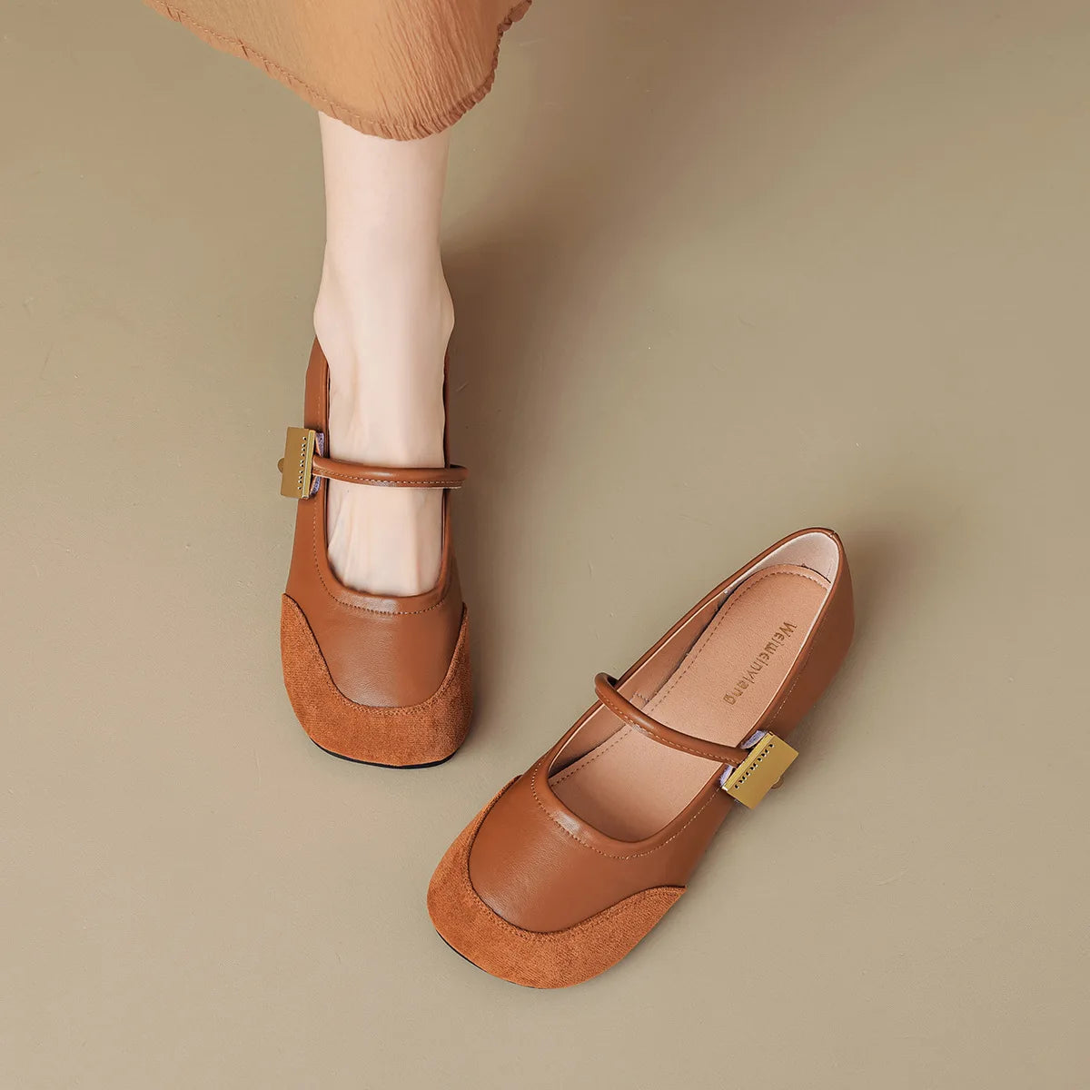 2024 Spring Women's Outdoor Shoes Korean Style Flat Shoes Women's Casual Mary Jane Shoes Party and Work Wear