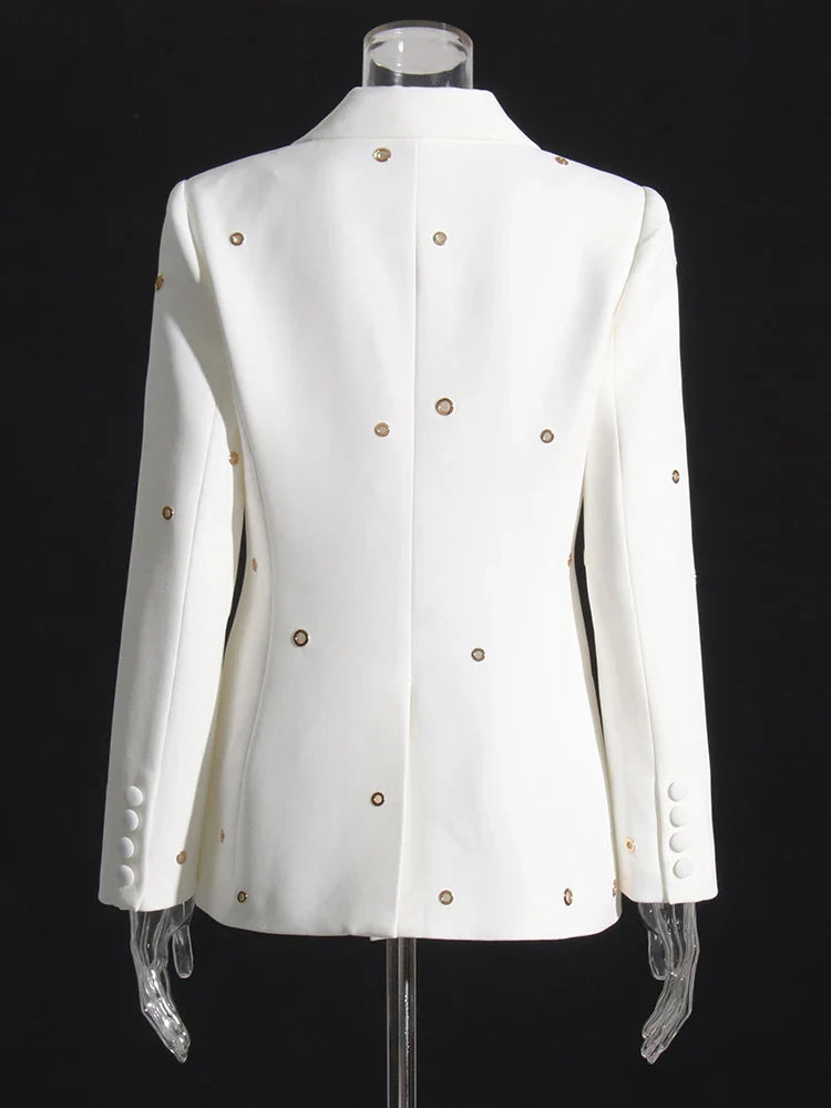 Soild Minimalist Sets For Women Turn Down Collar Long Sleeve Patchwork Button Pockets Set Female Fashion Clothing