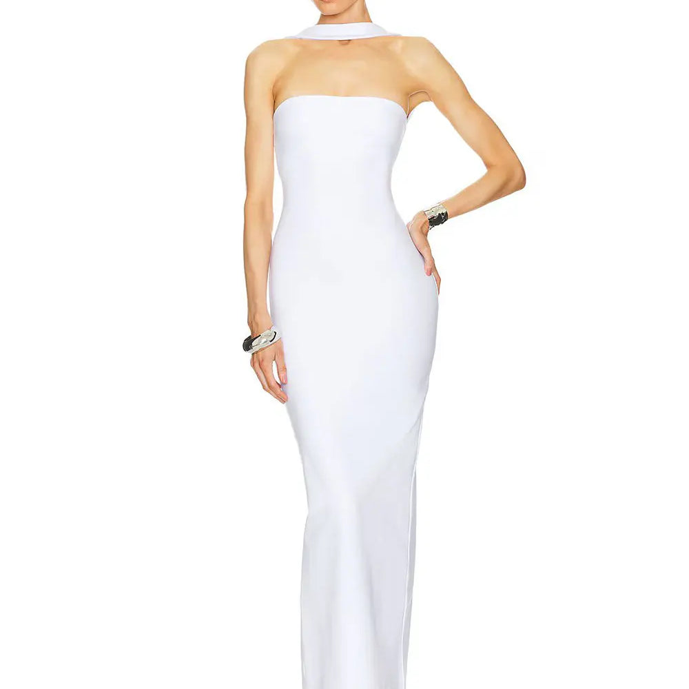 2024 Sexy Women Maxi Dress Fashion Slips Sleeveless Bodycon Off Back Long Bandage Dress Celebrity Cocktail Evening Party Vestido