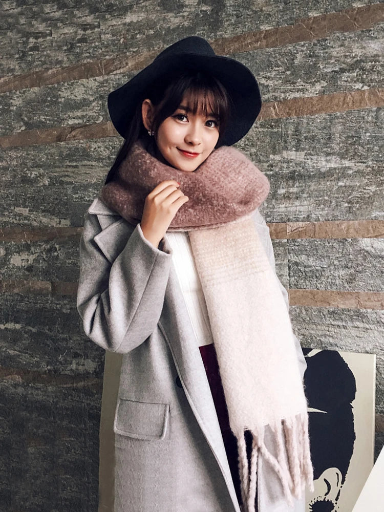 Winter Plaid Vintage Scarf Women Men Preppy Scarves Warm Pashmina Foulard Bufanda Male Mujer Thick Wrap Shawl