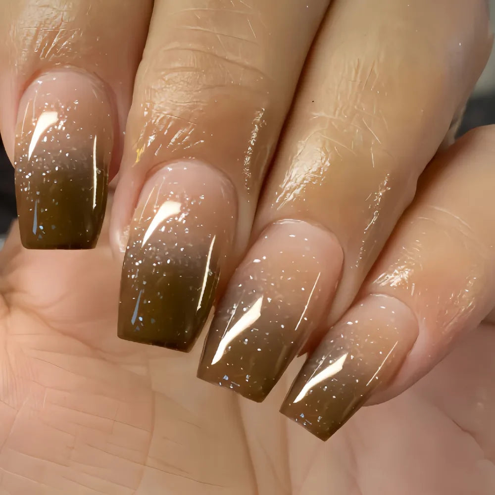 24pcs Press on Nails Square Flower False Nails Wearable Stick-on Nails Fake Nail Uñas Postizas Mujer Накладные Ногти 네일팁 6