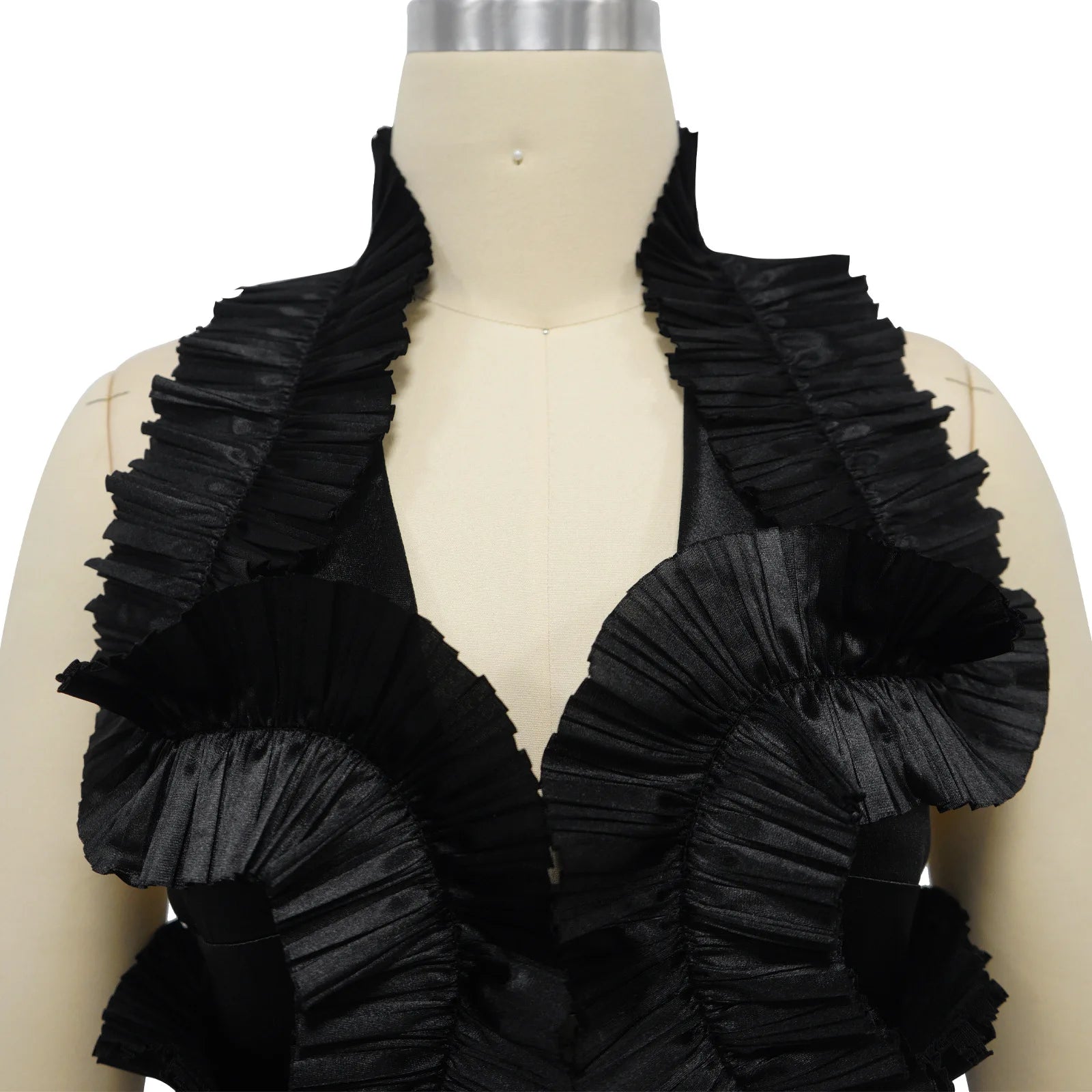Women's Set Sleeveless V-neck Ruffles Crop Top and Ruched Split Skirts Suit 2024 Summer Street Two 2 Piece Sets Outfit
