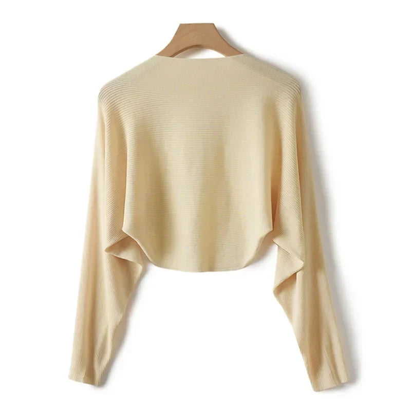 Linen "Ice Silk" Women Sun Protection Cover Ups Long Sleeve Knitted Shawl Thin Summer Relax Cardigan Cape Outerwear Shirt Loose