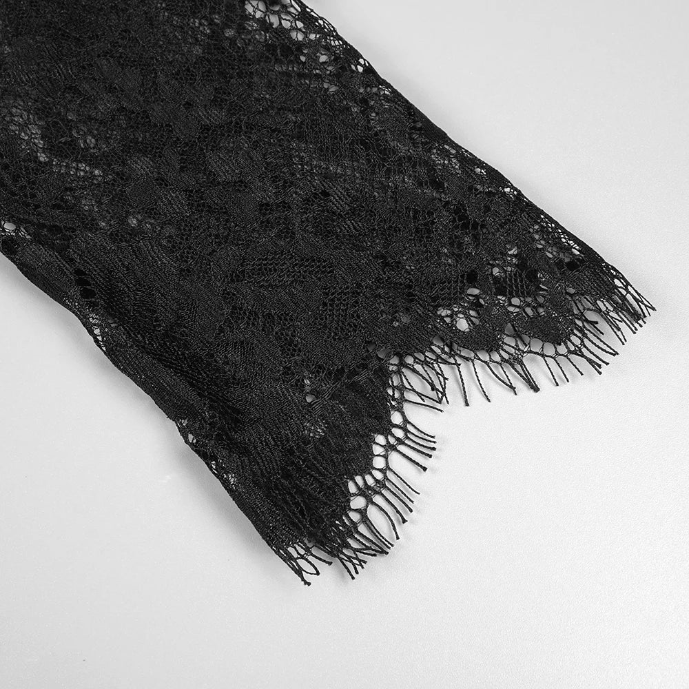 Elegant Sexy Black Sequins Pearl Lace-Sheer Long Sleeves Mermaid Dress for Formal Event Dinner Gown