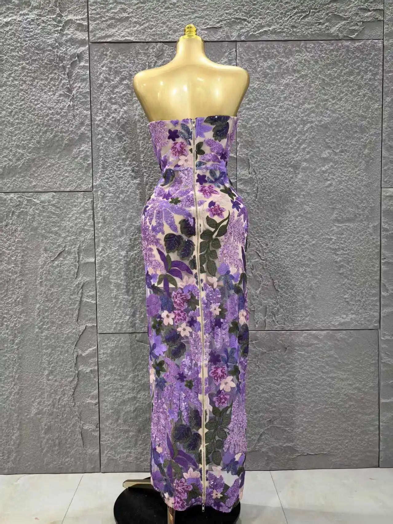 Women Sexy Strapless Embroidery Bodycon Long Dress Celebrate Evening Party Vacation Girls' Birthday Outfit