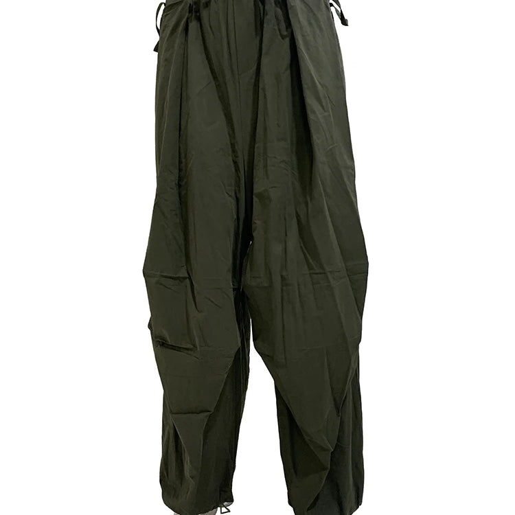 Lautaro Spring Autumn Long Oversized Baggy Wide Leg Pants Men Elastic Waist Drawstring Loose Casual Korean Fashion Clothes 2025 Army green