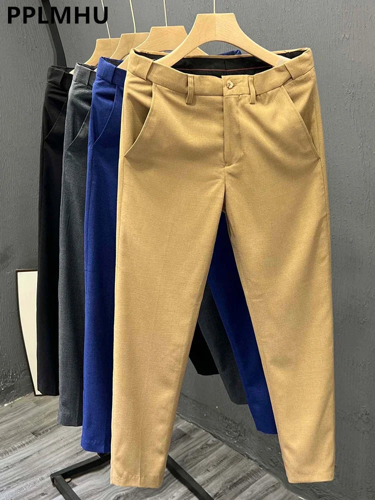 High Waist Office Elegant Slim 90cm Ankle-length Trousers Pencil Pants Women Spring Summer S-4xl Casual Formal Pantalones khaki