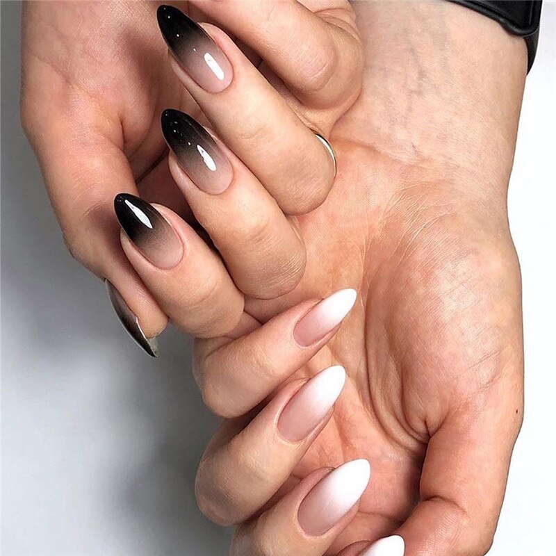 24pcs накладные ногти False Nails Supplies For Professionals With Glue Charming Nail Art Press On Nails French Wearable Manicure JP868