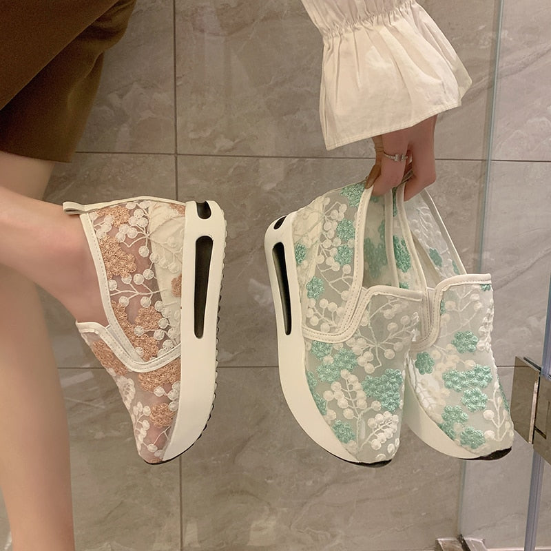 Spring Summer Hole shoes Woman Flat Platform Women Shoes Slip On Women's Thick Soled Female Shoe Chunky Heels Vulcanized shoes
