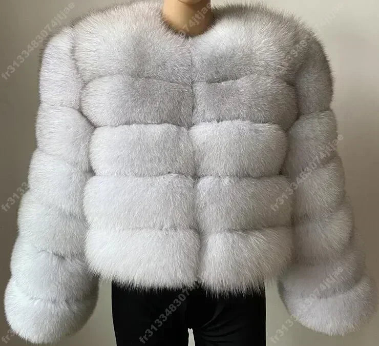 NEW Long Sleeve Faux Fur Coat 2025 Winter Women Fashion Thick Warm Fuzzy Coat Outerwear Female Gray/Black Fake Fur Jacket true qualities