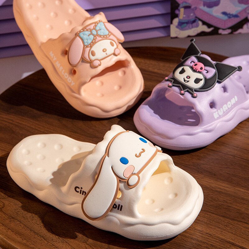 Sanrio Anime Kawaii Kuromi Cinnamoroll Slipper Cute Cartoon My Melody Summer Eva Soft Soled Home Non-Slip Sandals Creative Gifts