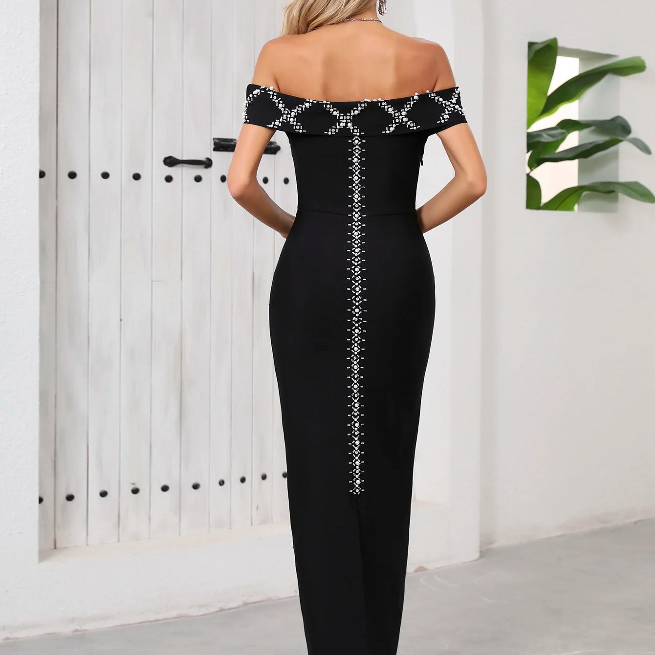 Top Quality Women Sexy Slash Neck Off the Shoulder Shinning Diamond Bodycon Long Bandage Dress Elegant Evening Party Dress