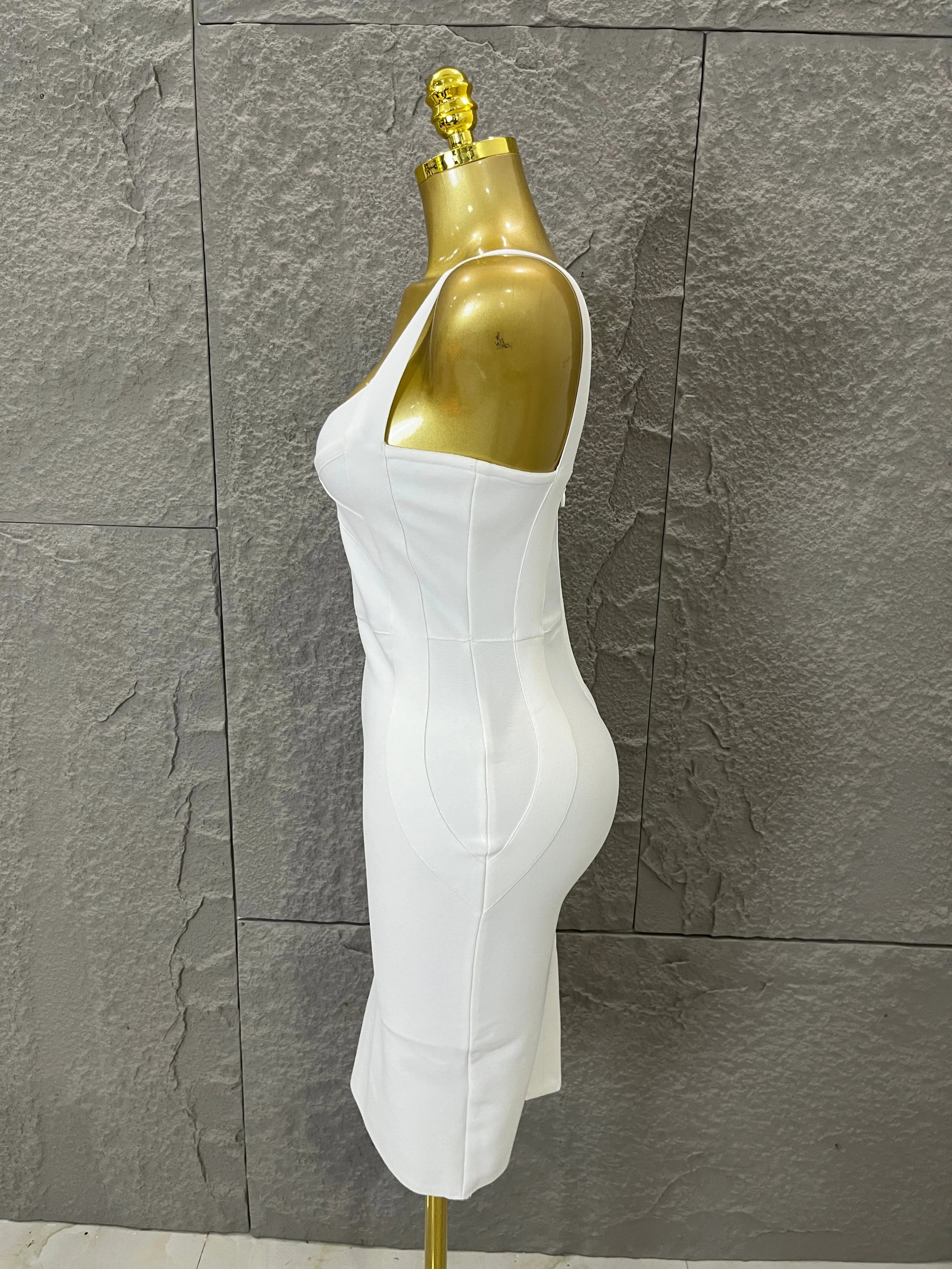 Elegant Sweetheart Neck Bandage Dress Crisscross Bust Slim Fit Midi Evening Banquet Formal Dinner Wedding Guest Cocktail Outfit