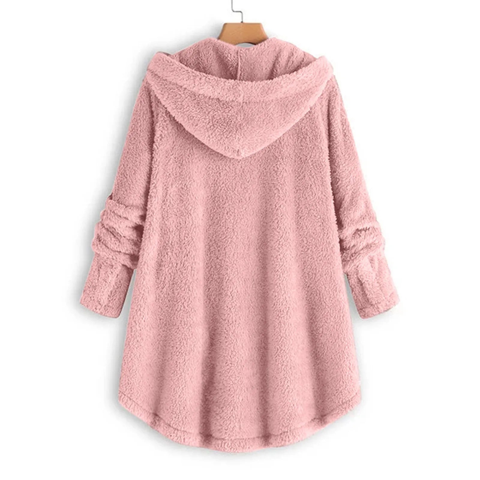 Women's Coat Winter Coat Fashion Plush Pocket Irregular Long Sleeve Keep Cat Ears Warm Coat