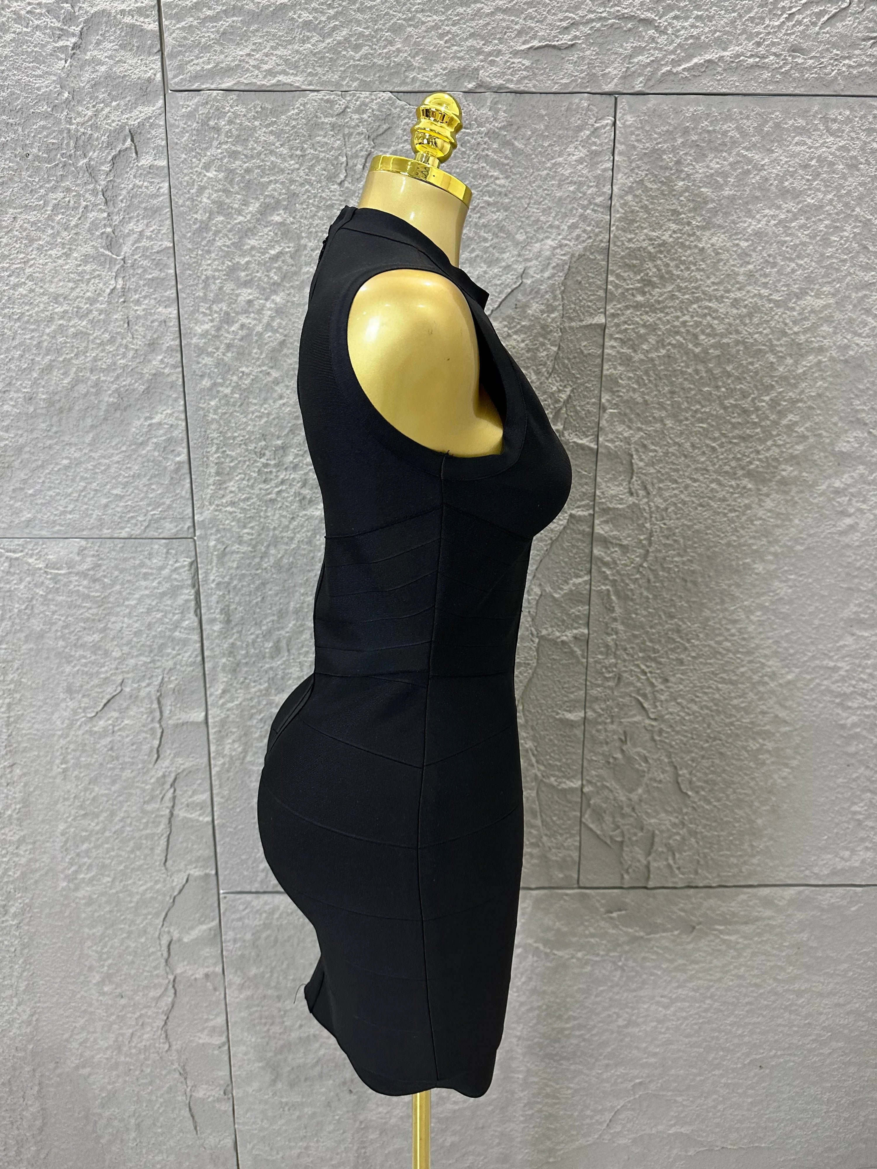 Sexy Sleeveless Keyhole Cutout Bandage Form-Fitting Outfit Evening Gala Party Fashion Celebrate Birthday Party Dress Vestido