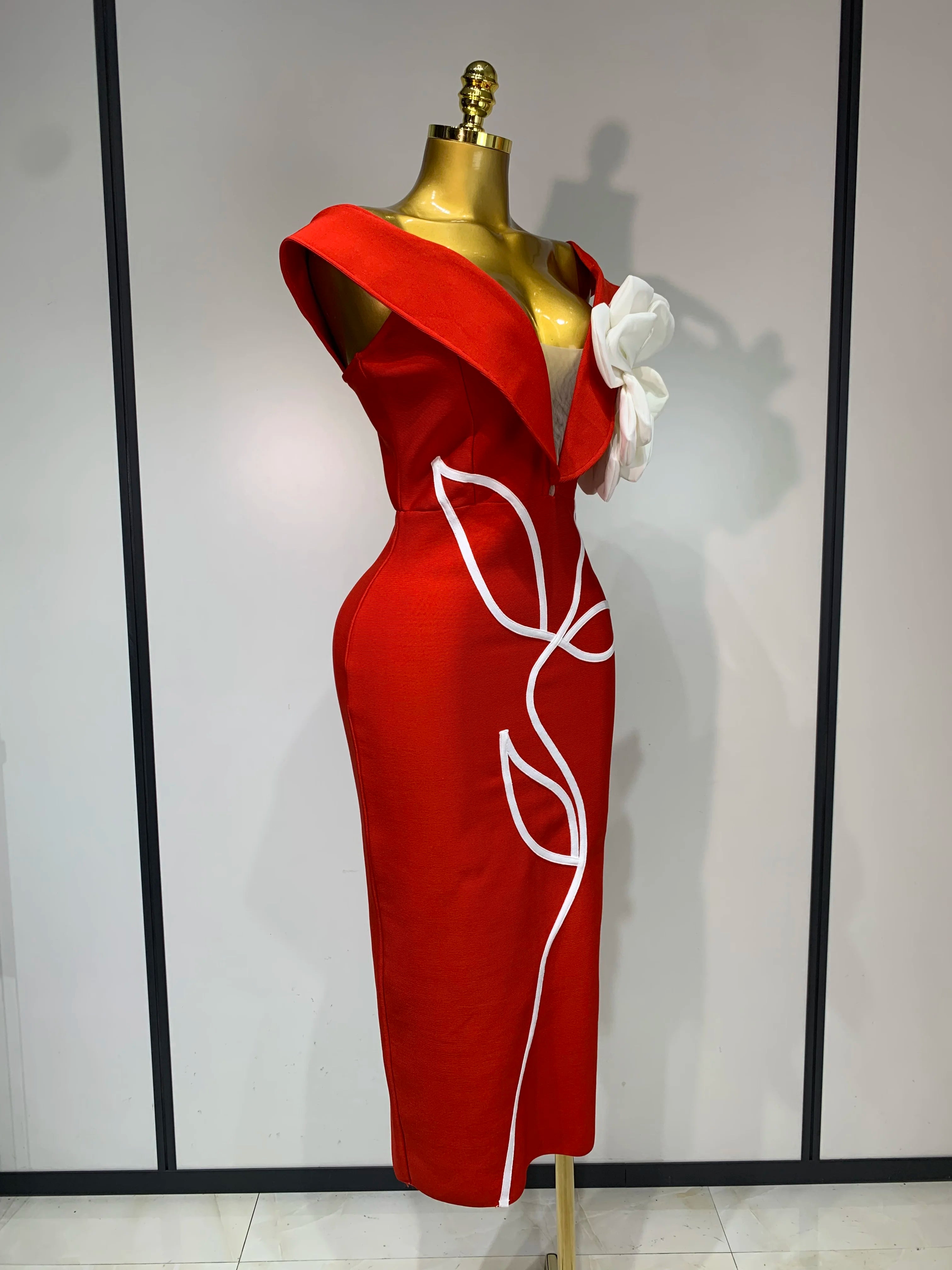 Sexy Off Shoulder Backless Bodycon Bandage Dress Celebrity Elegant Evening Party Bithday Celebrate Outfit Wedding Guest Gown