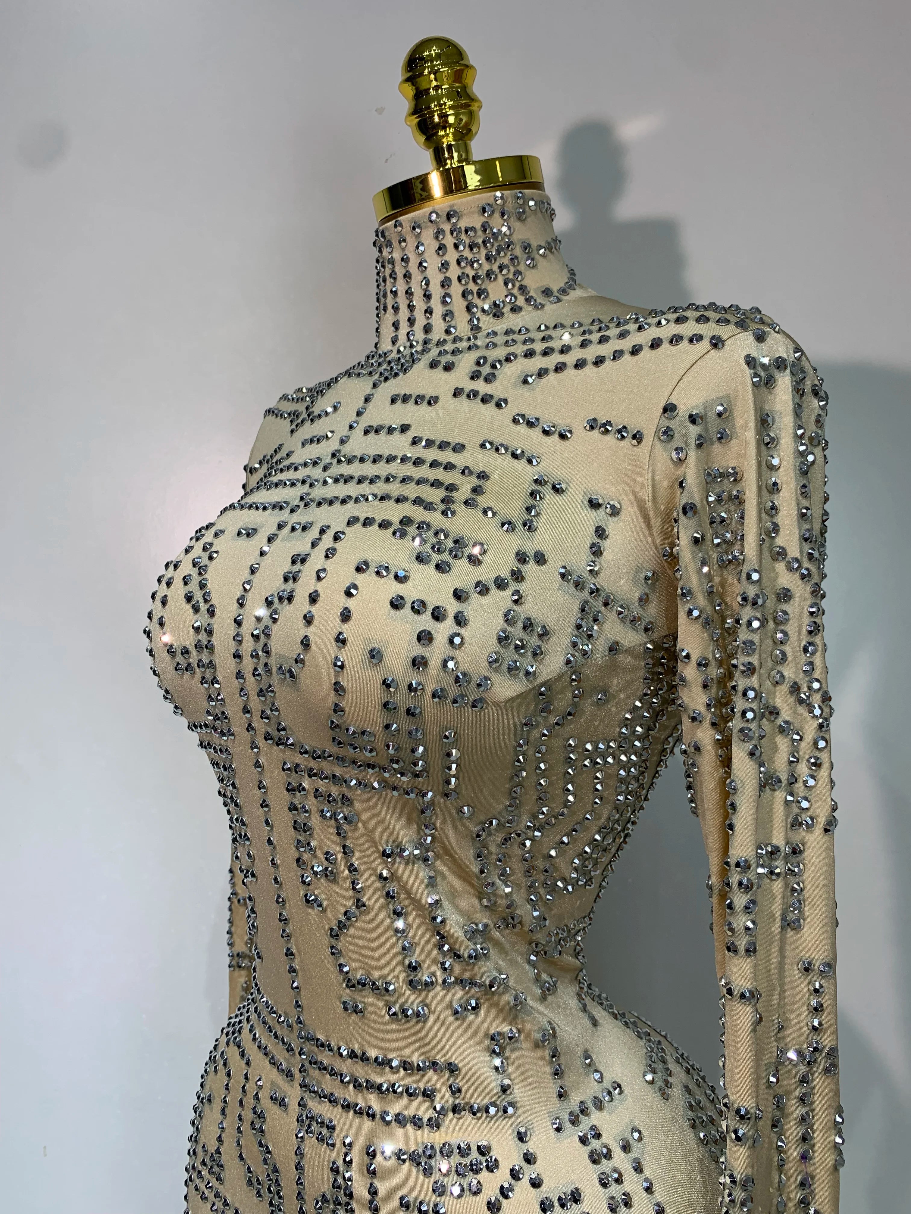 Shining Rhinestones Jumpsuits for Women Sexy Stretch Dance Jumpsuit Birthday Party Nightclub Stage Wear Drag Queen Costumes