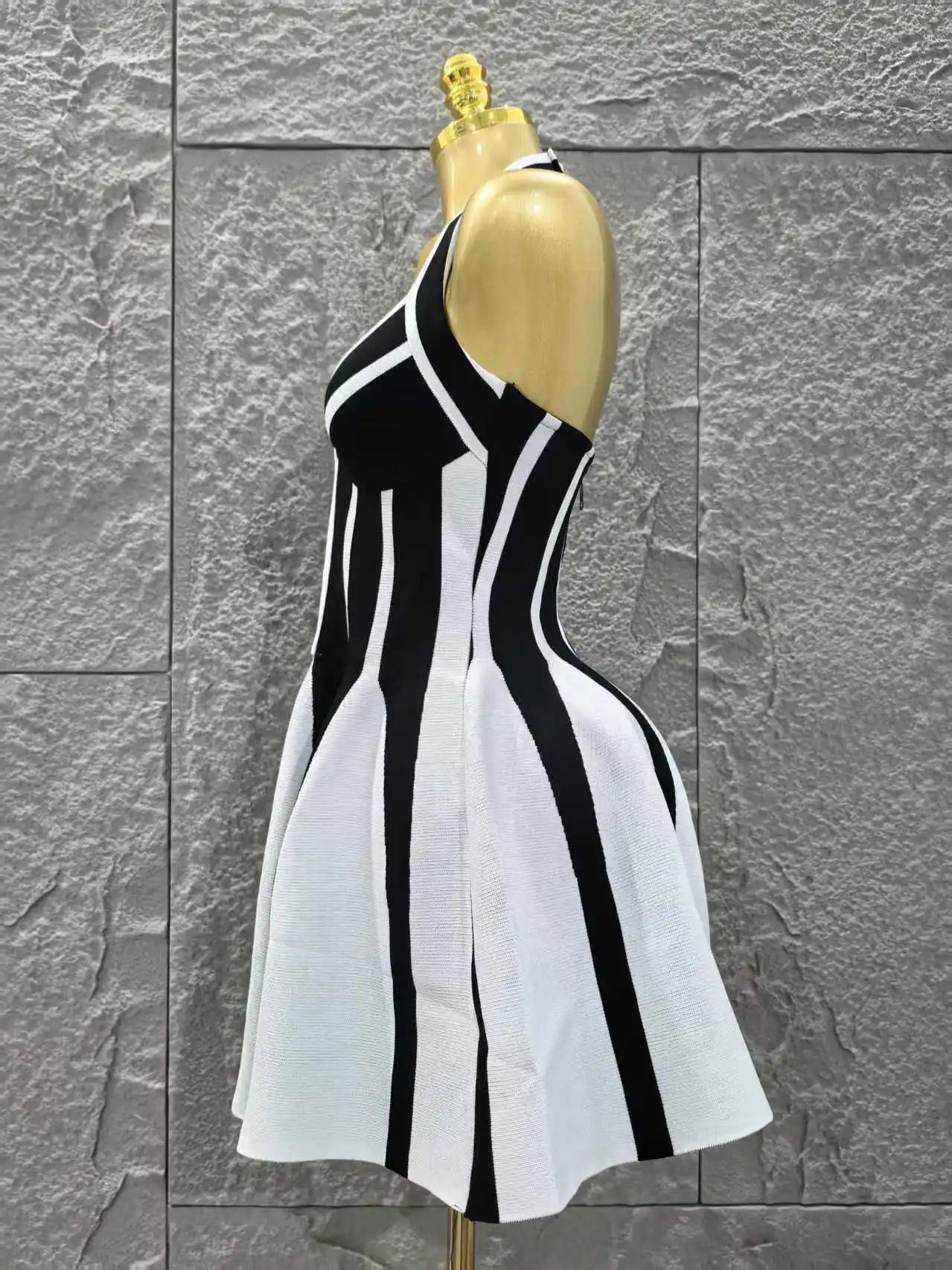 Top Quality Women Sexy Halter Backless Bandage A-Line Mini Dress Everyday Wear Celebrate Vacation Evening Party Dress