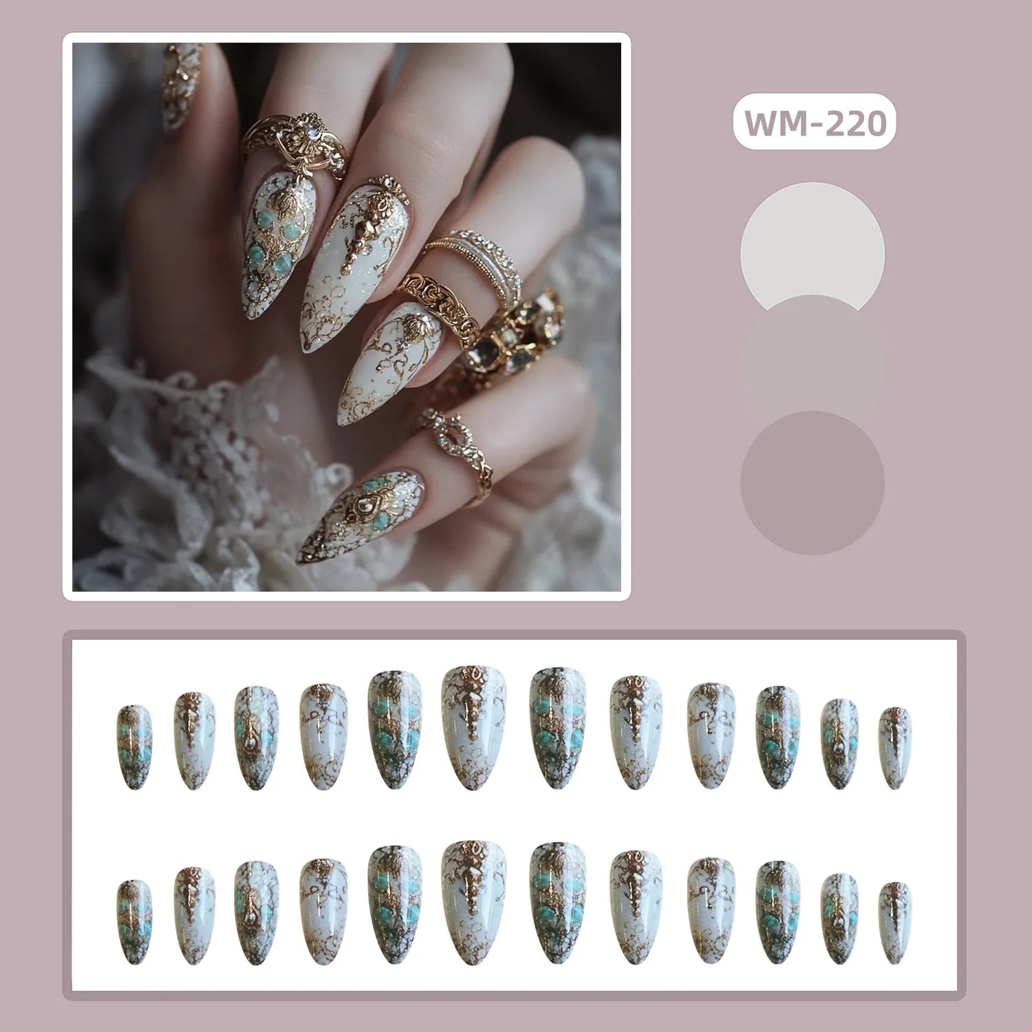 24pcs Classical Flowers Press on Nails Watercolor Butterflys Flowers Print False Nails Wearable Spicy Girls Fake Nails for Women 2