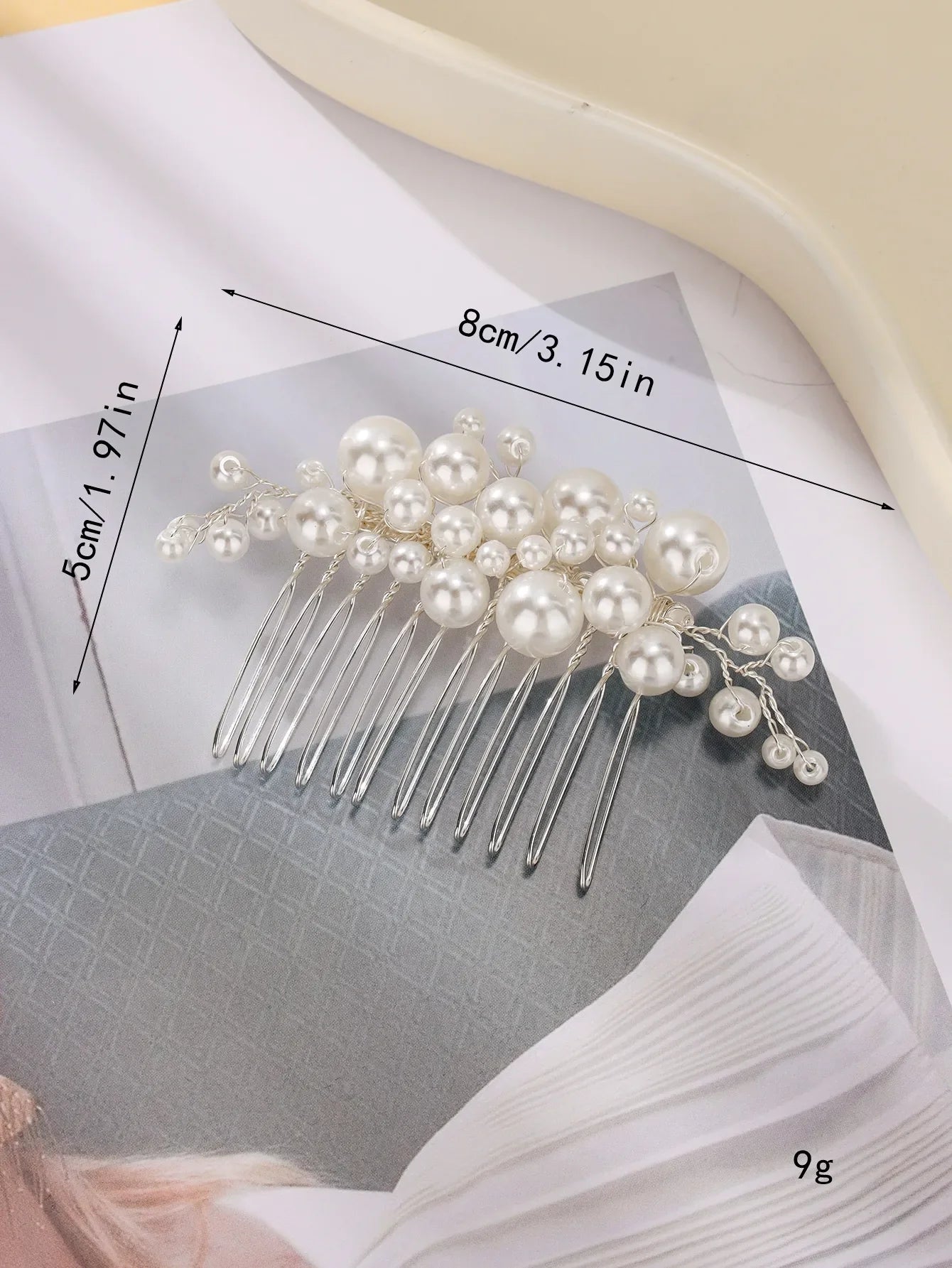Elegant pearl wedding hair comb bridal side comb piece wedding hair ornament for women and girls