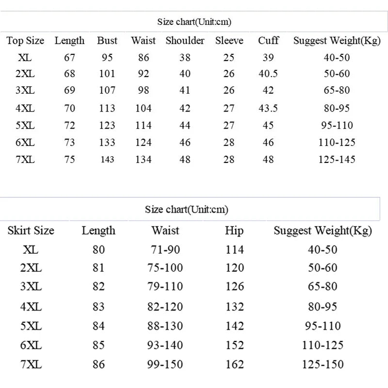 150Kg Plus Size Women's Bust 143 Summer Loose Short Sleeve Chinese Qipao Style Top Skirt Two Piece Set 2XL 3XL 4XL 5XL 6XL 7XL