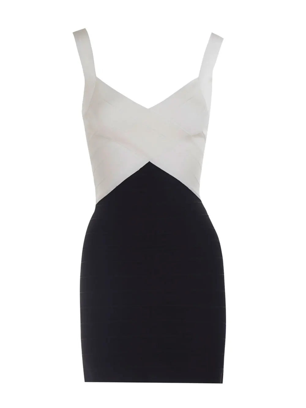 2025 Spring Sexy Women's Color blocked Bandage Dress Camisole Sleeveless Bodycon Mini Dresses Cocktail Evening Party Vestidos black