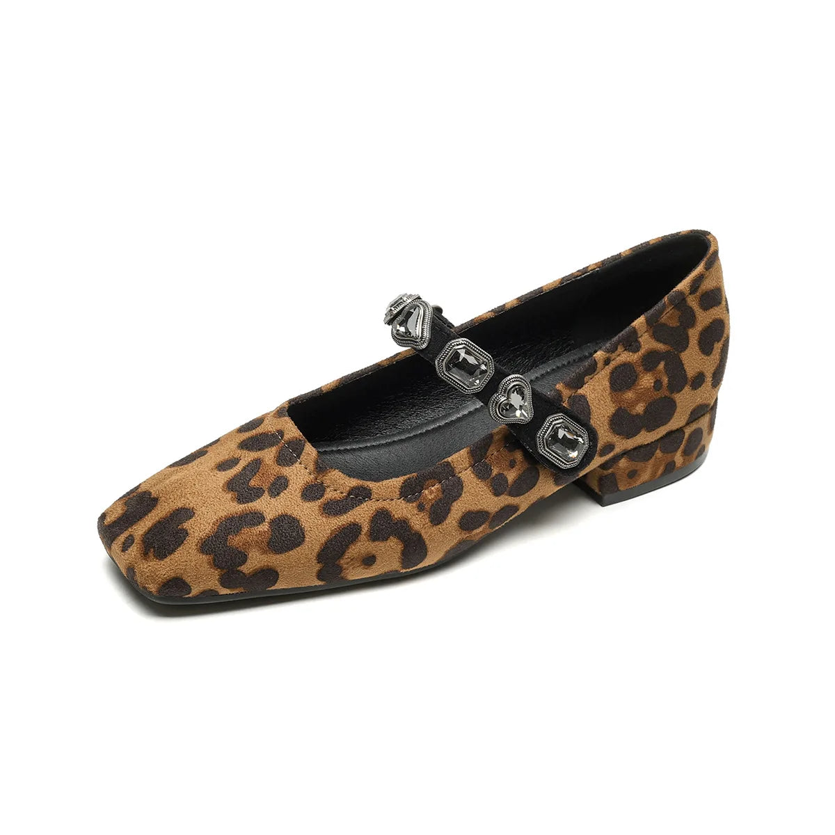 New spring women's shoes Leopard print design Mary Jane shoes Women's casual high heels and boat shoes Office and party wear Leopard print