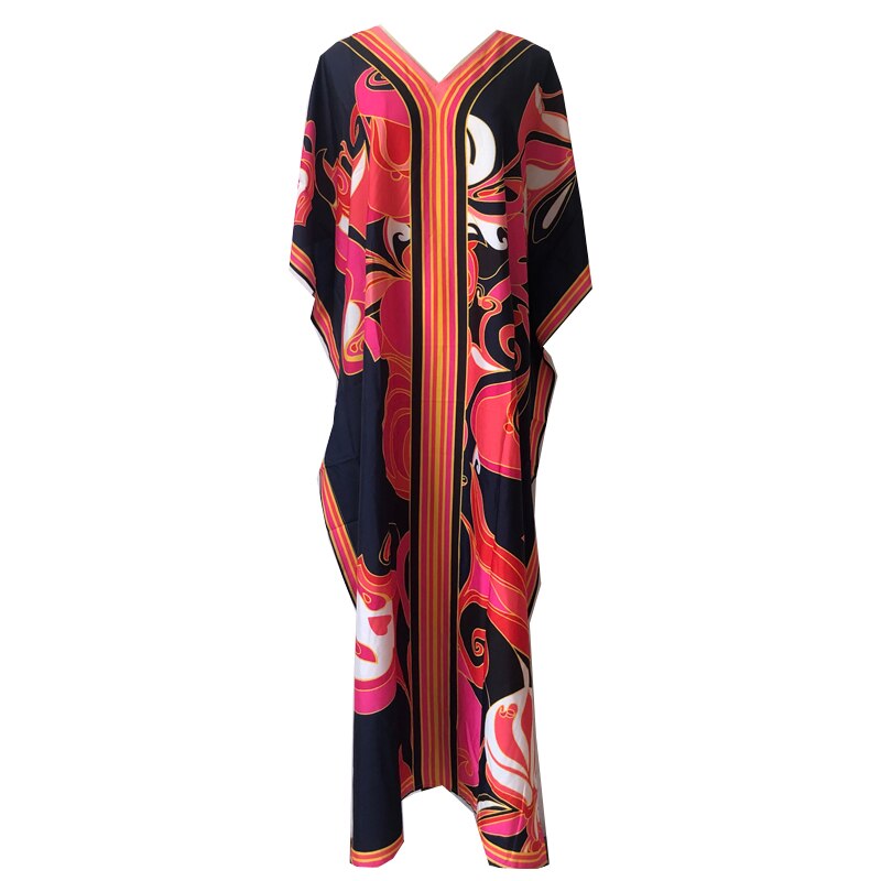 Printed Kaftans Beach Cover Up Seaside Maxi Bohemian Dresses Beachwear Pareo