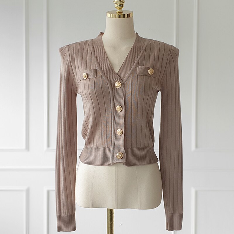 Cardigan de luxe à manches longues pour femmes coréennes, pull élégant assorti avec tout, manteau supérieur tricoté, printemps automne