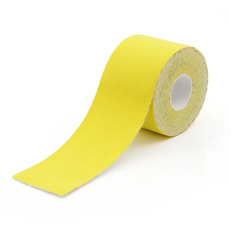 5 Size Kinesiology Tape Medical Athletic Elastoplast Sport Recovery Strapping Gym Waterproof Tennis Muscle Pain Relief Bandage Yellow