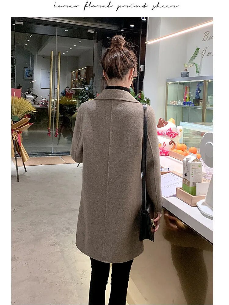 Winter Jackets for Women 2024 Autumn Korean Fashion Loose Mid-length Trench Coat Vintage Thick Suit Women's Clothing Outerwears